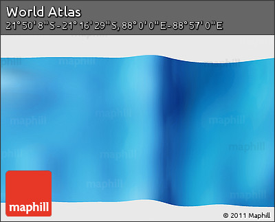 Shaded Relief 3D Map of the Area around 21° 33' 19" S, 88° 28' 29" E
