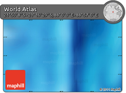 Physical Map of the Area around 21° 33' 19" S, 88° 28' 29" E