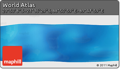 Physical Panoramic Map of the Area around 21° 33' 19" S, 89° 19' 29" E