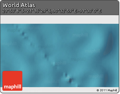 Satellite 3D Map of the Area around 21° 33' 19" S, 91° 1' 30" E