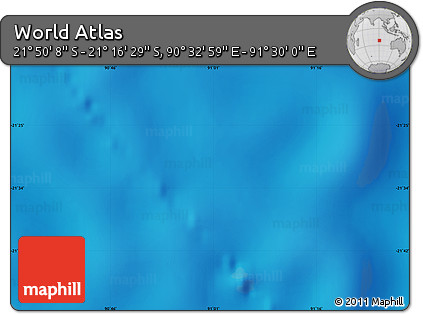 Physical Map of the Area around 21° 33' 19" S, 91° 1' 30" E