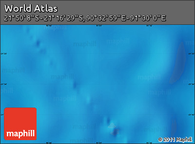 Physical Map of the Area around 21° 33' 19" S, 91° 1' 30" E