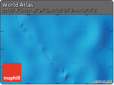 Physical Map of the Area around 21° 33' 19" S, 91° 1' 30" E