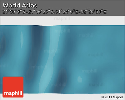Satellite 3D Map of the Area around 21° 33' 19" S, 91° 52' 30" E