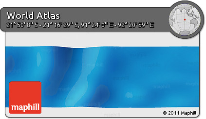 Physical Panoramic Map of the Area around 21° 33' 19" S, 91° 52' 30" E