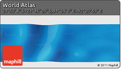 Physical Panoramic Map of the Area around 21° 33' 19" S, 91° 52' 30" E