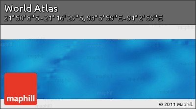 Physical Panoramic Map of the Area around 21° 33' 19" S, 93° 34' 29" E