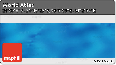Physical Panoramic Map of the Area around 21° 33' 19" S, 93° 34' 29" E