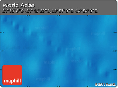 Shaded Relief Map of the Area around 21° 33' 19" S, 94° 25' 30" E