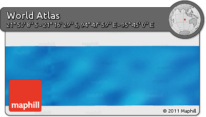 Physical Panoramic Map of the Area around 21° 33' 19" S, 95° 16' 30" E