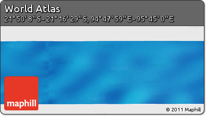 Physical Panoramic Map of the Area around 21° 33' 19" S, 95° 16' 30" E