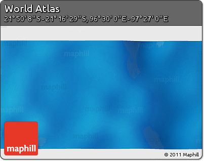 Shaded Relief 3D Map of the Area around 21° 33' 19" S, 96° 58' 29" E