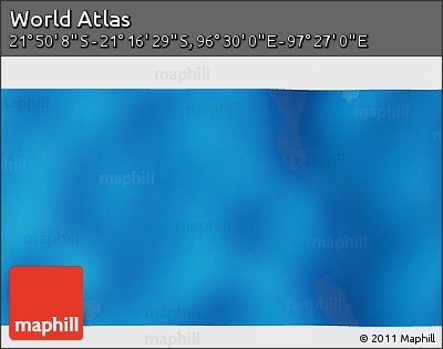 Shaded Relief 3D Map of the Area around 21° 33' 19" S, 96° 58' 29" E