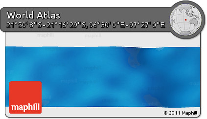 Physical Panoramic Map of the Area around 21° 33' 19" S, 96° 58' 29" E
