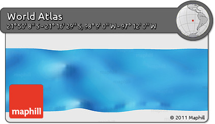 Physical Panoramic Map of the Area around 21° 33' 19" S, 97° 40' 30" W