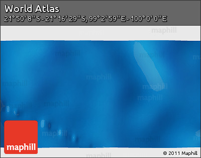 Shaded Relief 3D Map of the Area around 21° 33' 19" S, 99° 31' 30" E