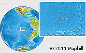 Physical Location Map of the area around 21° 33' 19" S, 99° 22' 30" W