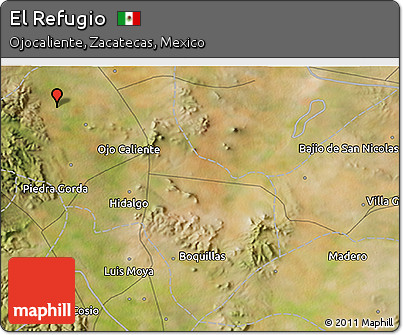 Ojo Caliente Zacatecas Map Free Satellite 3D Map Of El Refugio