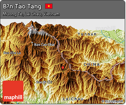 Physical 3D Map of Bản Tào Tang