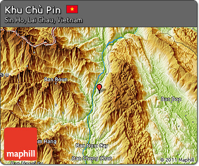 Physical 3D Map of Khu Chù Pin