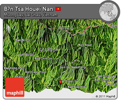 Satellite Panoramic Map of Bản Tsa Houei Nan