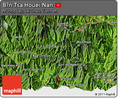 Satellite Panoramic Map of Bản Tsa Houei Nan