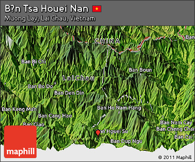 Satellite Panoramic Map of Bản Tsa Houei Nan