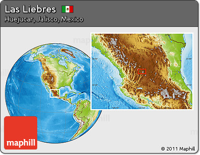 Physical Location Map of Las Liebres