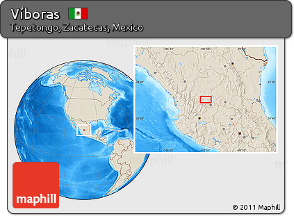 Shaded Relief Location Map of Víboras