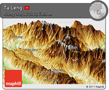 Physical Panoramic Map of Ta Leng