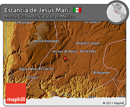 Physical 3D Map of Estancia De Jesús Marí