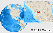 Shaded Relief Location Map of the area around 22° 23' 25" N, 103° 37' 30" W