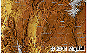 Physical Map of the area around 22° 23' 25" N, 103° 37' 30" W