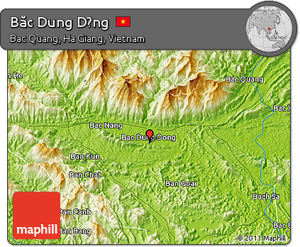 Physical 3D Map of Băc Dung Dộng