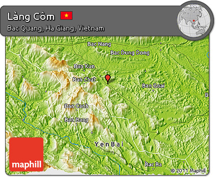 Physical 3D Map of Làng Côm