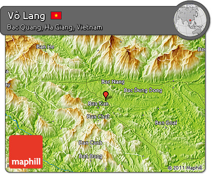 Physical 3D Map of Vô Lang