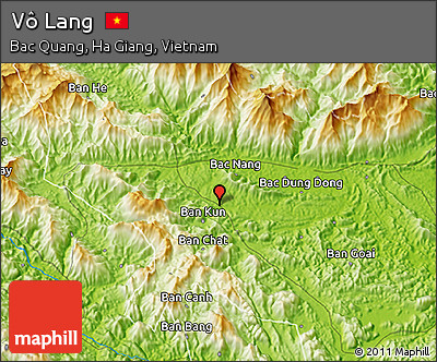 Physical 3D Map of Vô Lang