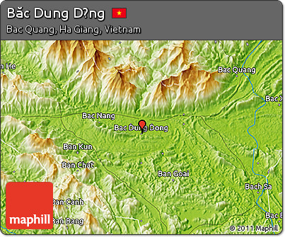Physical 3D Map of Băc Dung Dộng