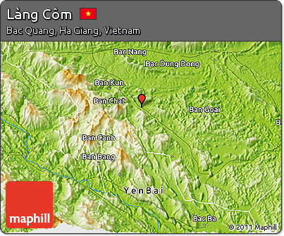 Physical 3D Map of Làng Côm