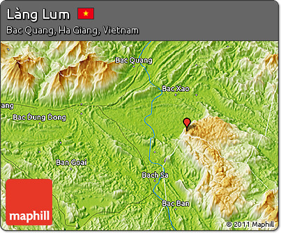 Physical 3D Map of Làng Lum