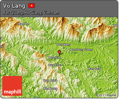 Physical 3D Map of Vô Lang