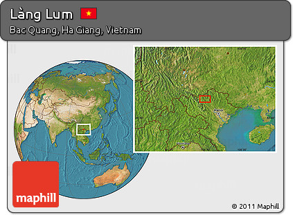 Satellite Location Map of Làng Lum