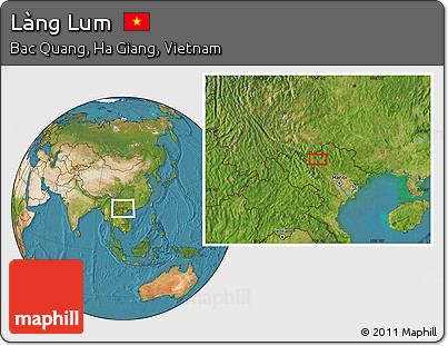 Satellite Location Map of Làng Lum