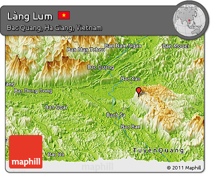 Physical Panoramic Map of Làng Lum