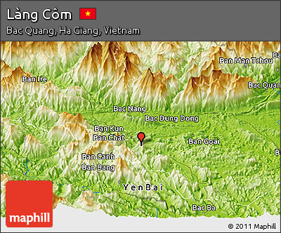 Physical Panoramic Map of Làng Côm