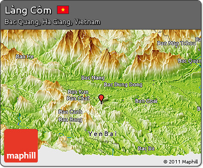 Physical Panoramic Map of Làng Côm