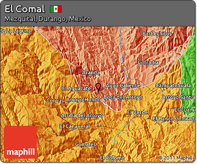 Political 3D Map of El Comal