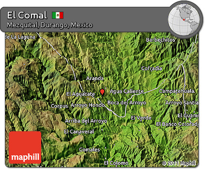 Satellite 3D Map of El Comal
