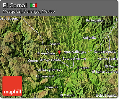 Satellite 3D Map of El Comal