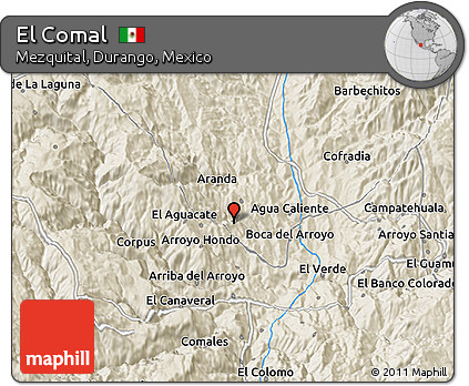 Shaded Relief 3D Map of El Comal